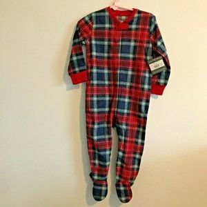 New! Eddie Bauer Cozy Baby Plaid Pajamas Sleeper